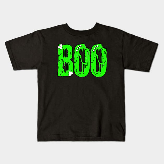 Boo - Creepy Halloween Kids T-Shirt by helloshirts